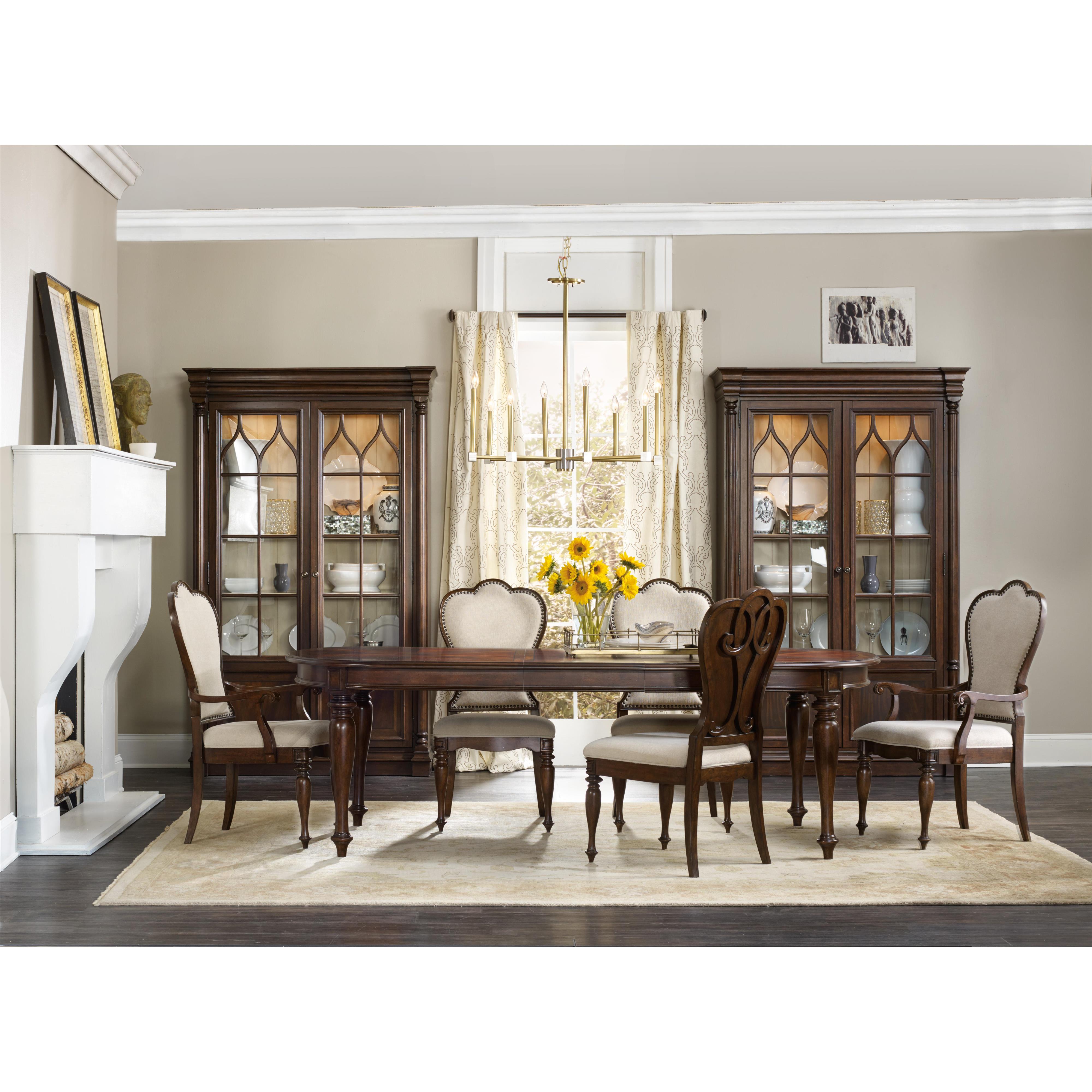 Hooker Furniture Leesburg 5381 75400 Traditional Upholstered Arm Chair with Nail Head Trim Z R Furniture Chair Dining Arm Chairs